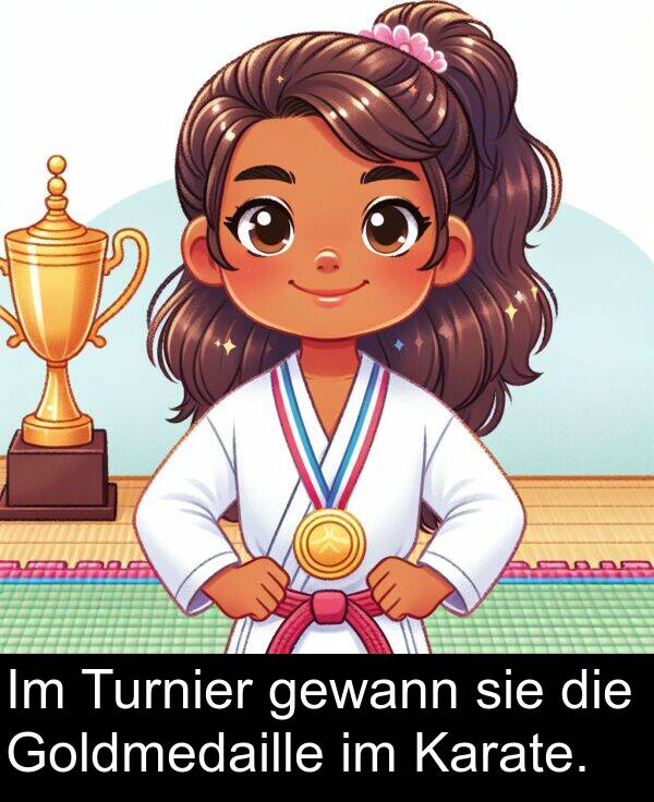 Karate: Im Turnier gewann sie die Goldmedaille im Karate.