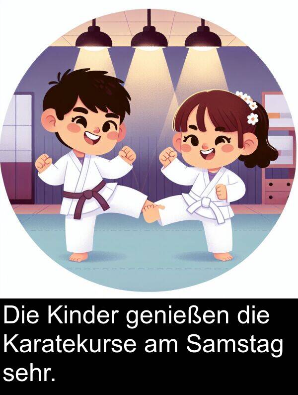 Kinder: Die Kinder genießen die Karatekurse am Samstag sehr.