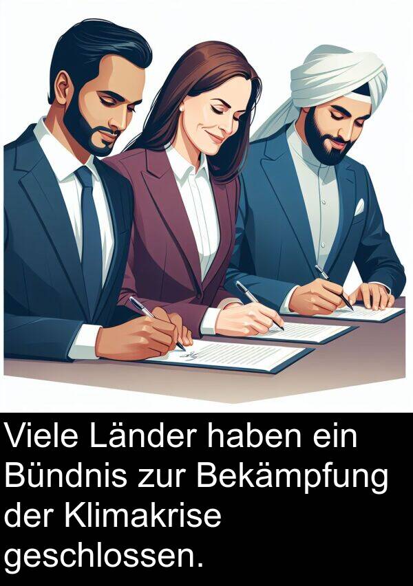 Länder: Viele Länder haben ein Bündnis zur Bekämpfung der Klimakrise geschlossen.