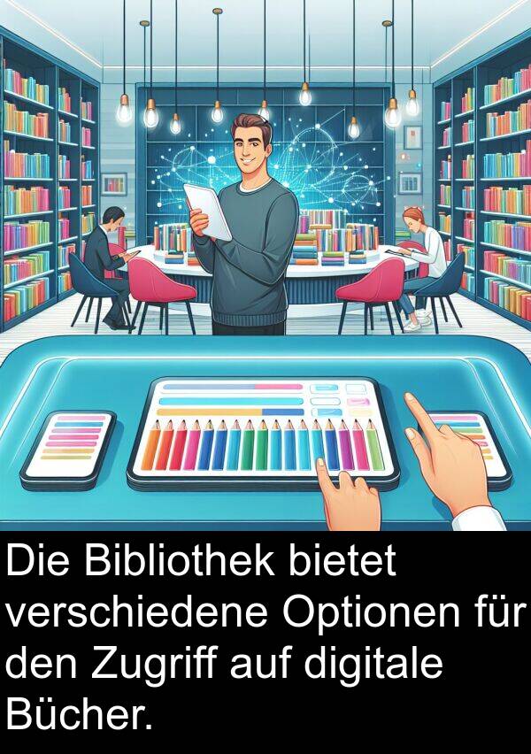 digitale: Die Bibliothek bietet verschiedene Optionen für den Zugriff auf digitale Bücher.