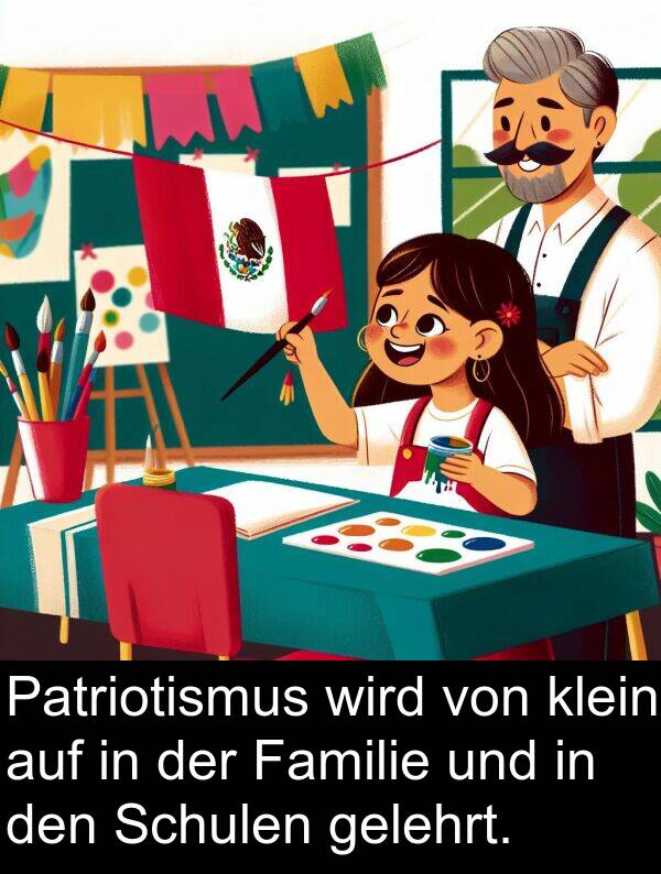 Familie: Patriotismus wird von klein auf in der Familie und in den Schulen gelehrt.