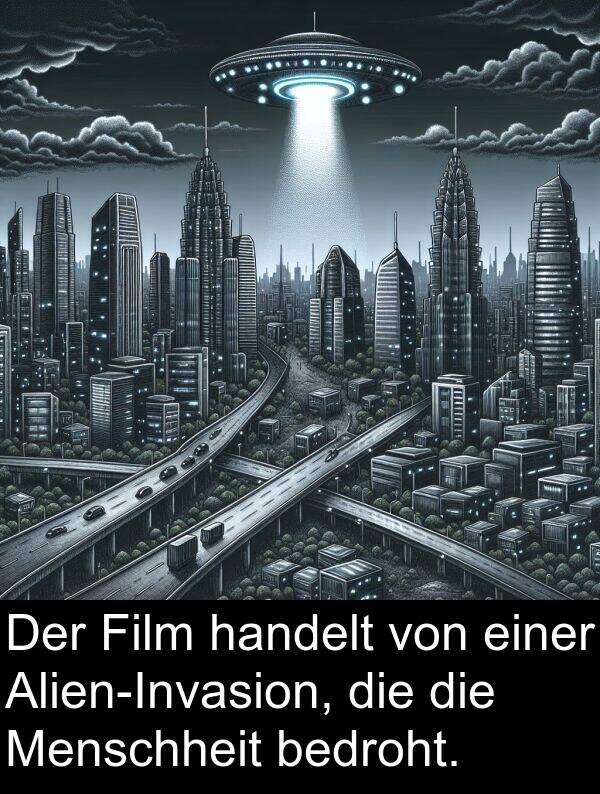 einer: Der Film handelt von einer Alien-Invasion, die die Menschheit bedroht.