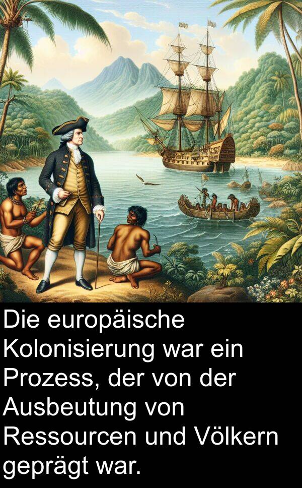 Kolonisierung: Die europäische Kolonisierung war ein Prozess, der von der Ausbeutung von Ressourcen und Völkern geprägt war.