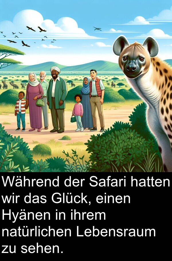 ihrem: Während der Safari hatten wir das Glück, einen Hyänen in ihrem natürlichen Lebensraum zu sehen.