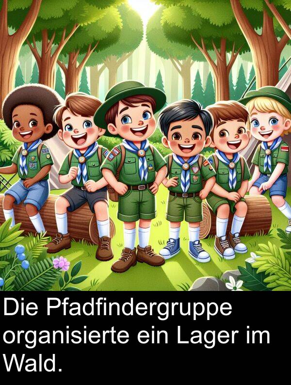 Lager: Die Pfadfindergruppe organisierte ein Lager im Wald.