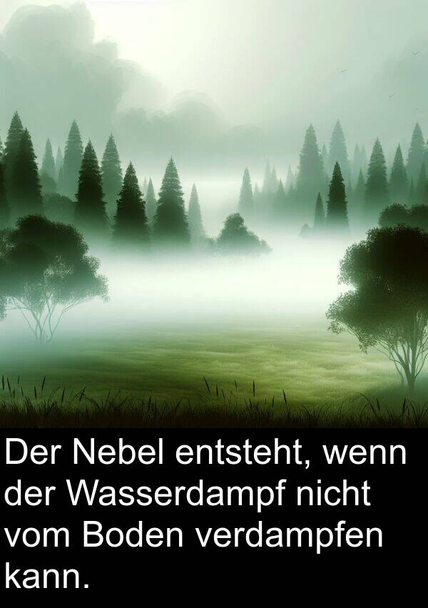 kann: Der Nebel entsteht, wenn der Wasserdampf nicht vom Boden verdampfen kann.