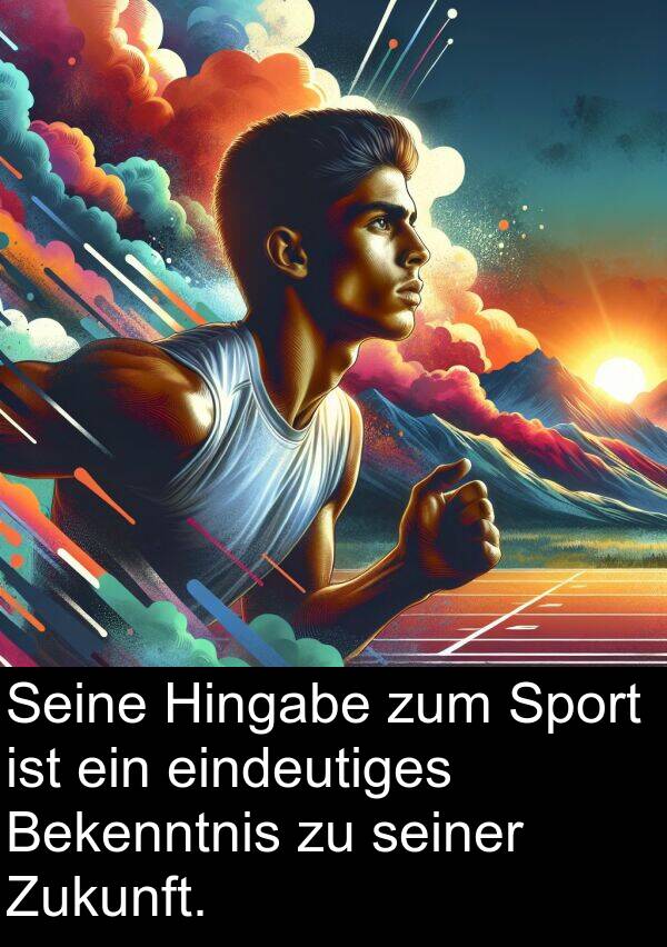 Hingabe: Seine Hingabe zum Sport ist ein eindeutiges Bekenntnis zu seiner Zukunft.