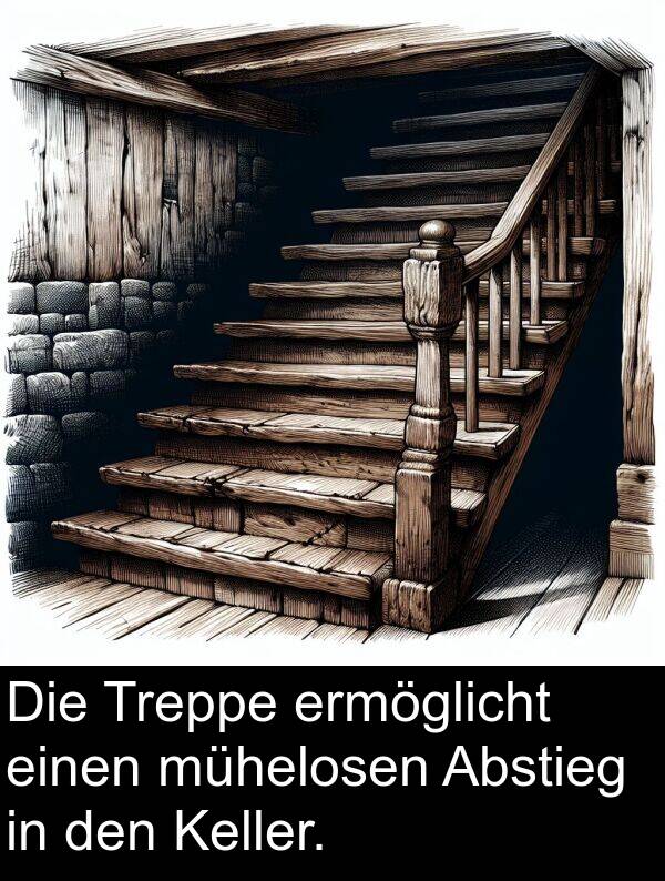 Keller: Die Treppe ermöglicht einen mühelosen Abstieg in den Keller.