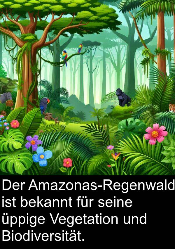 üppige: Der Amazonas-Regenwald ist bekannt für seine üppige Vegetation und Biodiversität.