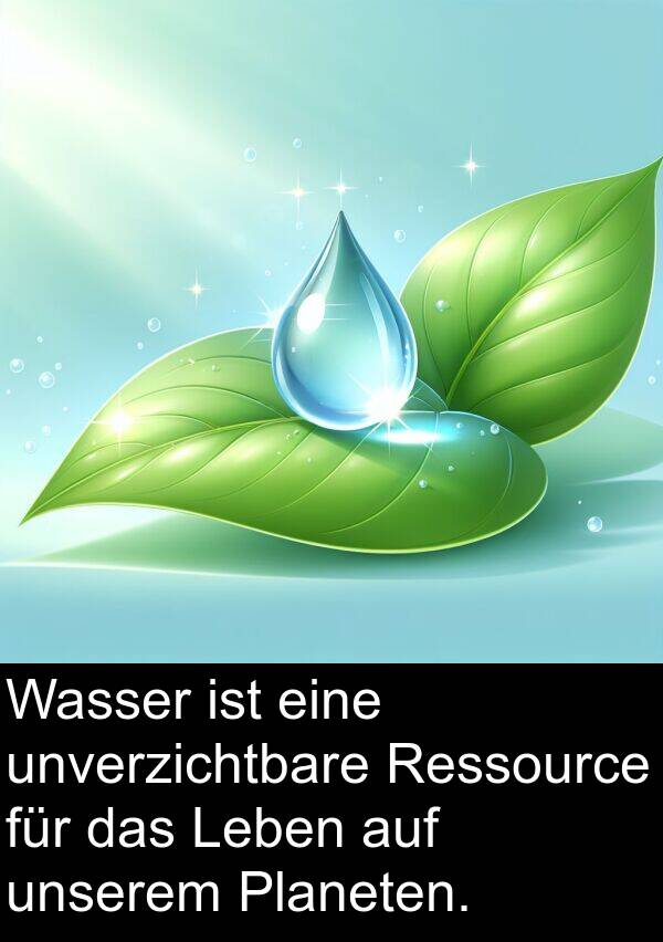 Wasser: Wasser ist eine unverzichtbare Ressource für das Leben auf unserem Planeten.