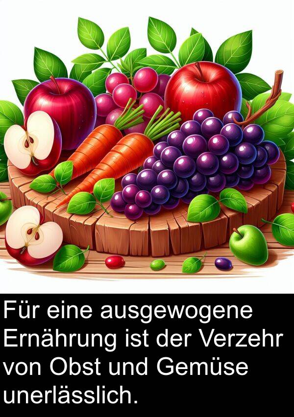 Ernährung: Für eine ausgewogene Ernährung ist der Verzehr von Obst und Gemüse unerlässlich.