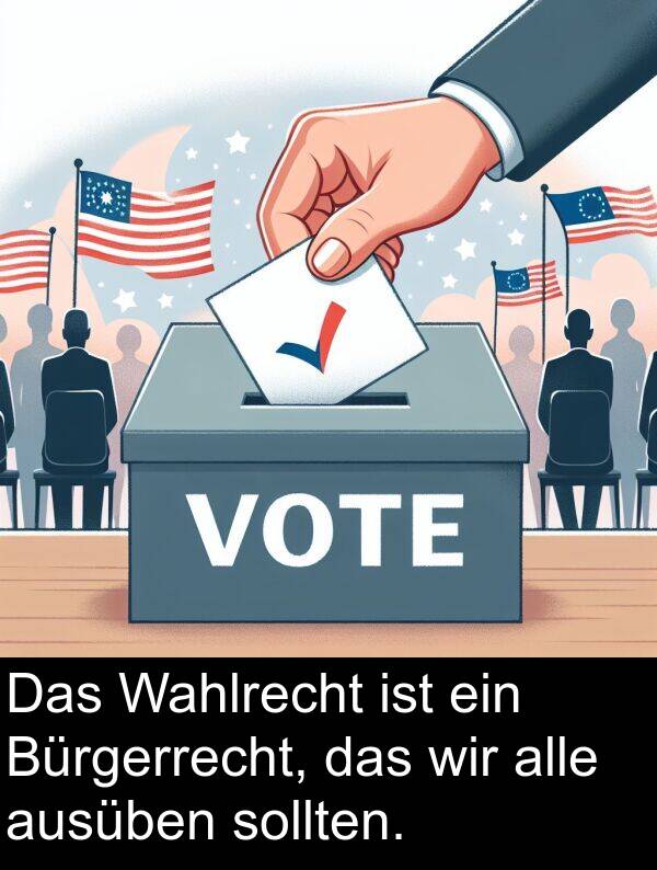 Wahlrecht: Das Wahlrecht ist ein Bürgerrecht, das wir alle ausüben sollten.