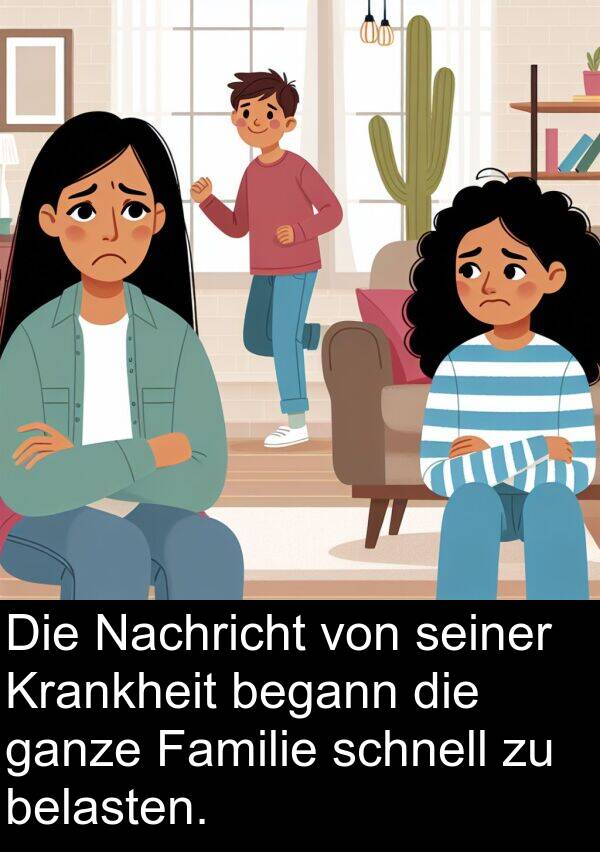 Nachricht: Die Nachricht von seiner Krankheit begann die ganze Familie schnell zu belasten.