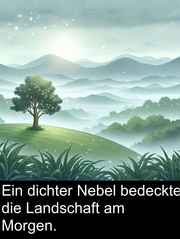 Nebel: Ein dichter Nebel bedeckte die Landschaft am Morgen.