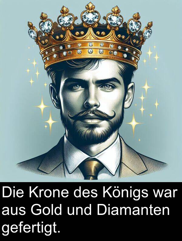 Königs: Die Krone des Königs war aus Gold und Diamanten gefertigt.