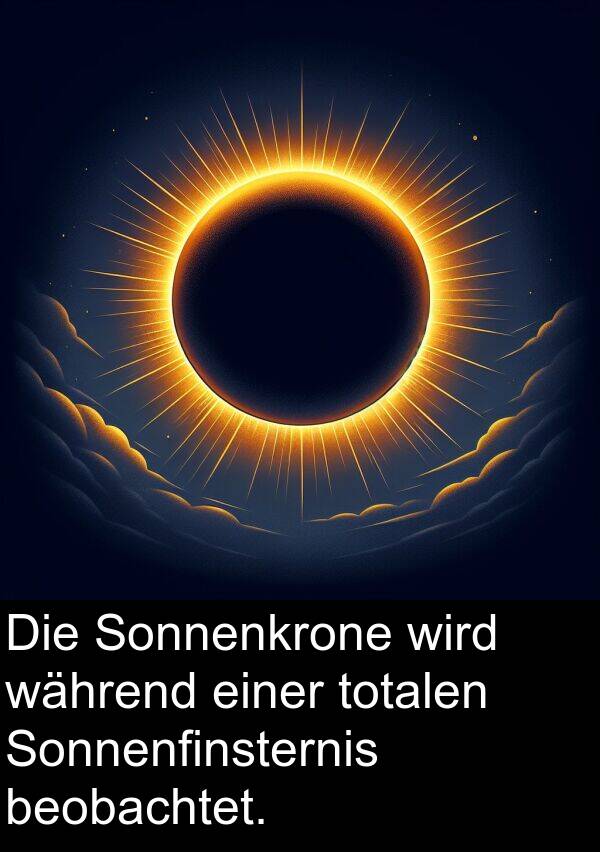 einer: Die Sonnenkrone wird während einer totalen Sonnenfinsternis beobachtet.