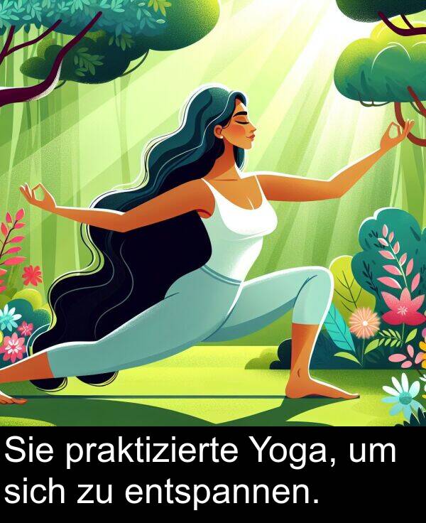 entspannen: Sie praktizierte Yoga, um sich zu entspannen.