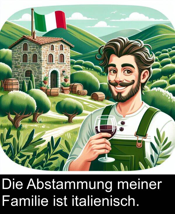 Familie: Die Abstammung meiner Familie ist italienisch.