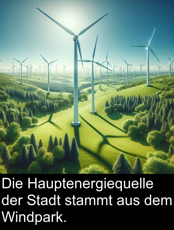 aus: Die Hauptenergiequelle der Stadt stammt aus dem Windpark.