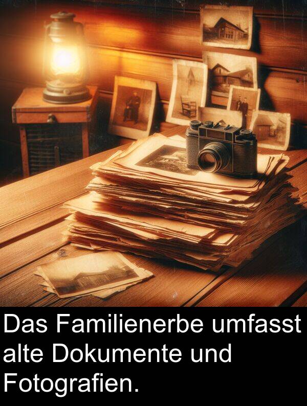 Fotografien: Das Familienerbe umfasst alte Dokumente und Fotografien.