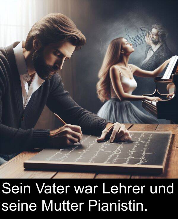 Vater: Sein Vater war Lehrer und seine Mutter Pianistin.