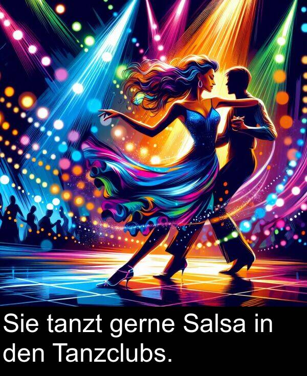 Salsa: Sie tanzt gerne Salsa in den Tanzclubs.