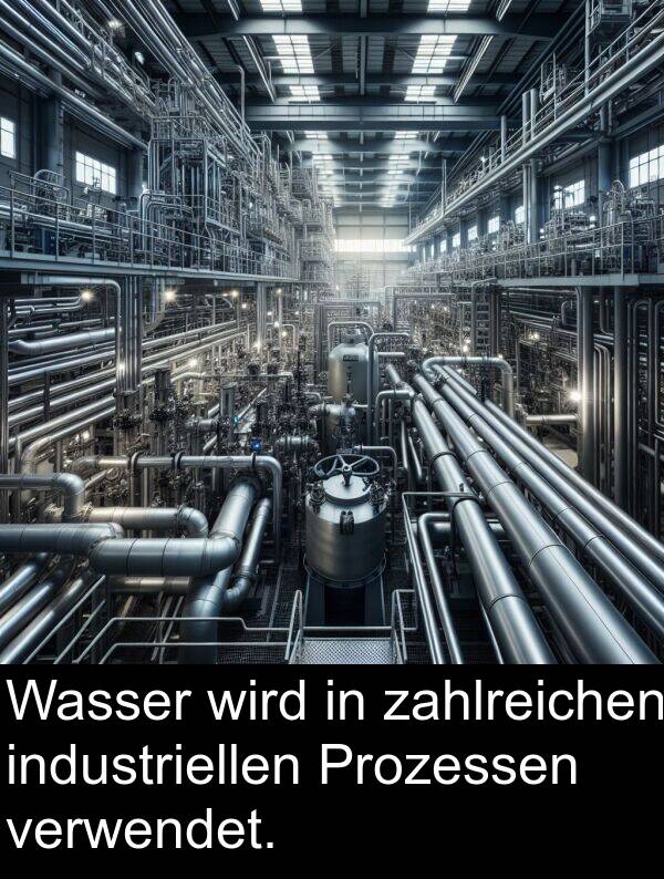 Wasser: Wasser wird in zahlreichen industriellen Prozessen verwendet.