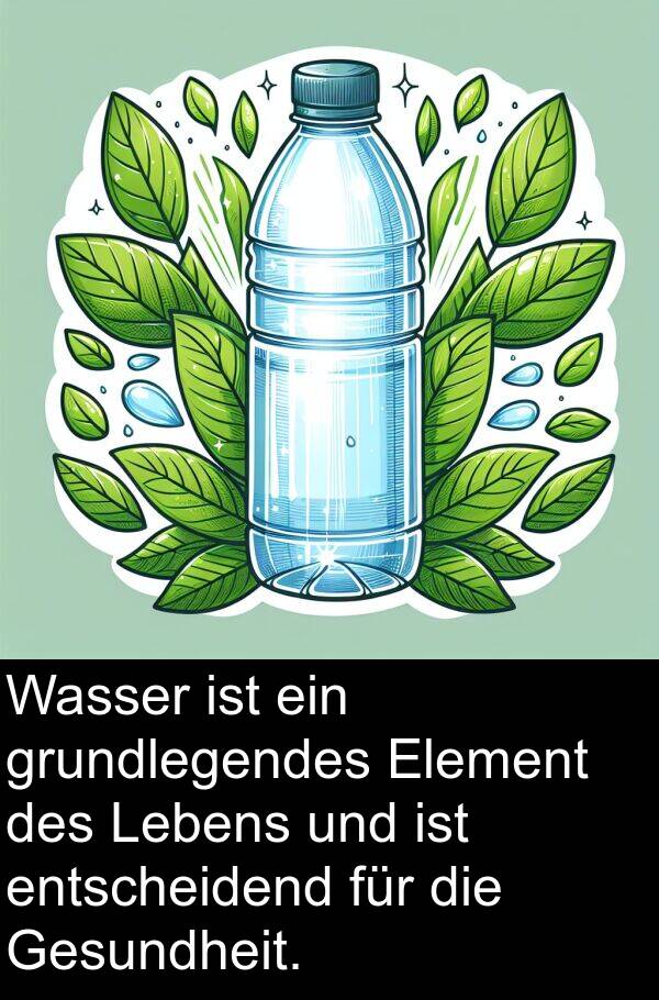 Element: Wasser ist ein grundlegendes Element des Lebens und ist entscheidend für die Gesundheit.