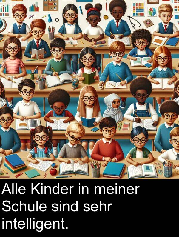 Kinder: Alle Kinder in meiner Schule sind sehr intelligent.