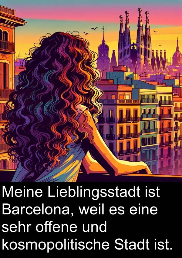 Lieblingsstadt: Meine Lieblingsstadt ist Barcelona, weil es eine sehr offene und kosmopolitische Stadt ist.