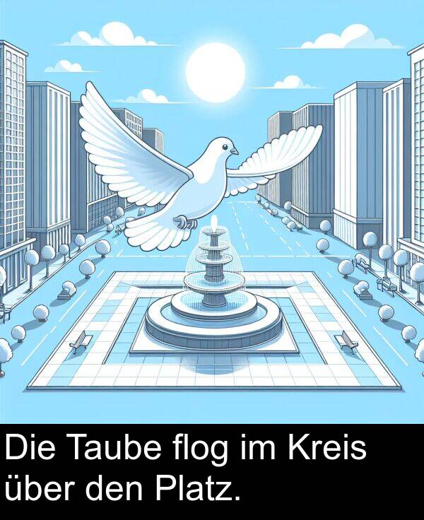 Kreis: Die Taube flog im Kreis über den Platz.