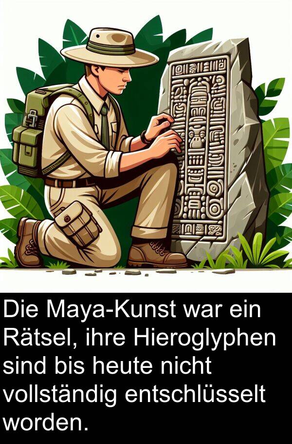 Rätsel: Die Maya-Kunst war ein Rätsel, ihre Hieroglyphen sind bis heute nicht vollständig entschlüsselt worden.