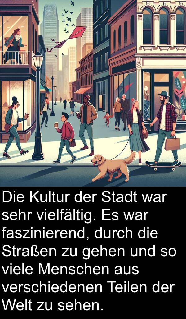 Teilen: Die Kultur der Stadt war sehr vielfältig. Es war faszinierend, durch die Straßen zu gehen und so viele Menschen aus verschiedenen Teilen der Welt zu sehen.