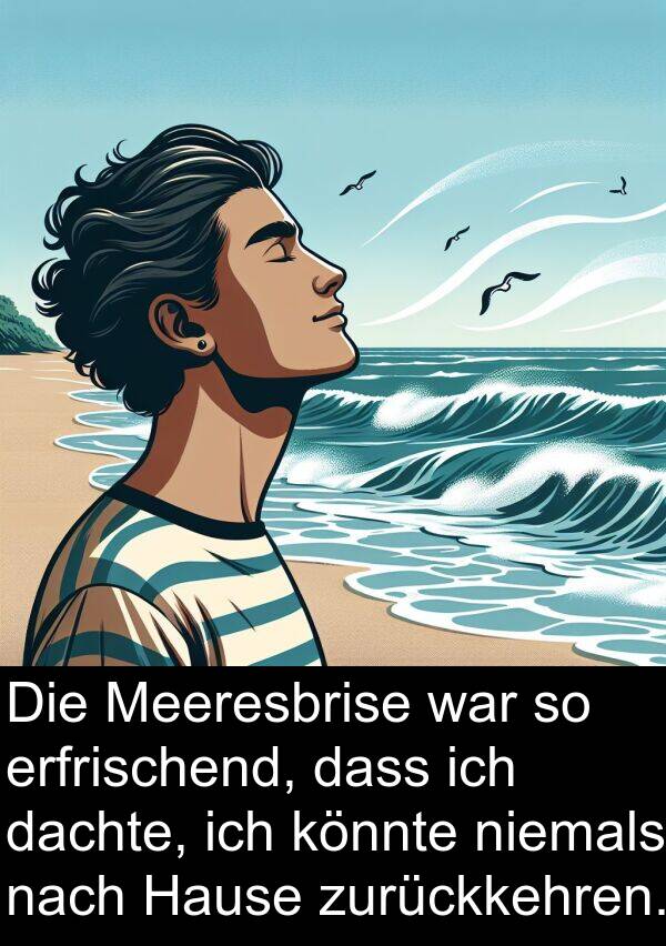 Hause: Die Meeresbrise war so erfrischend, dass ich dachte, ich könnte niemals nach Hause zurückkehren.