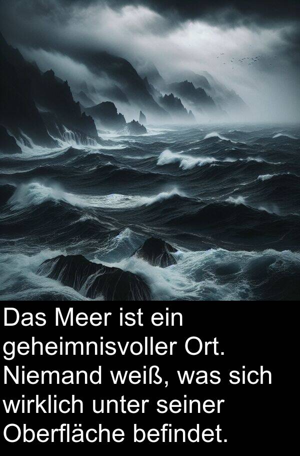 geheimnisvoller: Das Meer ist ein geheimnisvoller Ort. Niemand weiß, was sich wirklich unter seiner Oberfläche befindet.