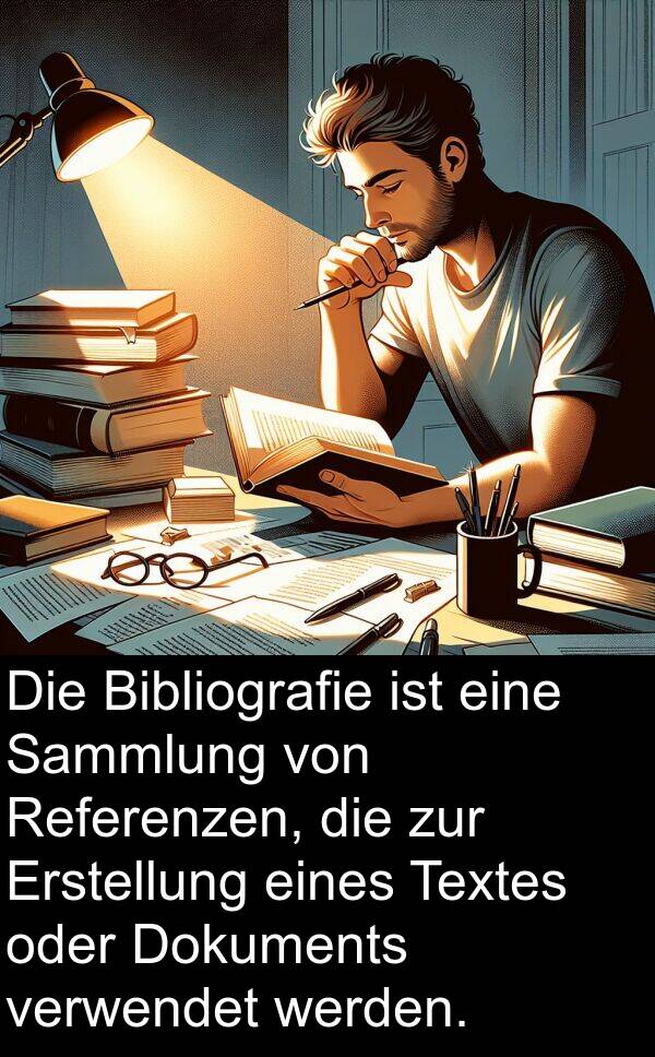 Dokuments: Die Bibliografie ist eine Sammlung von Referenzen, die zur Erstellung eines Textes oder Dokuments verwendet werden.