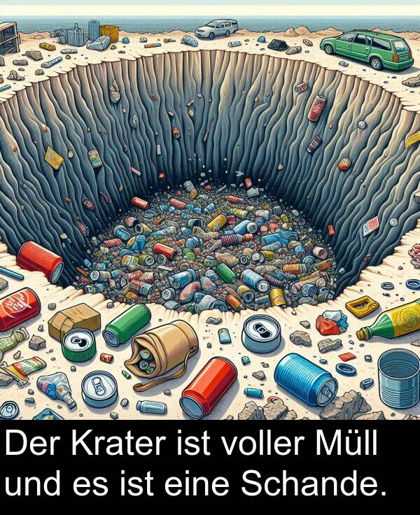 Krater: Der Krater ist voller Müll und es ist eine Schande.