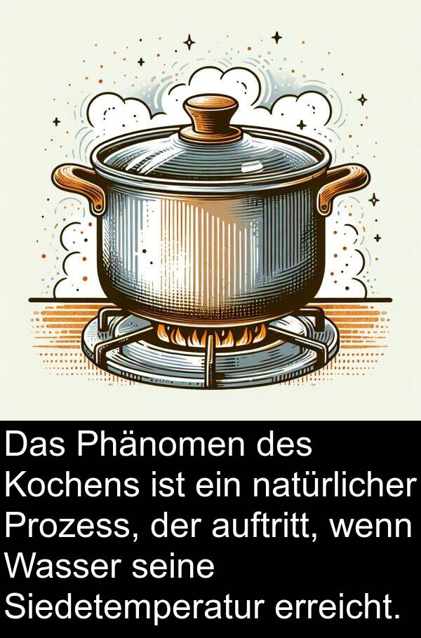 erreicht: Das Phänomen des Kochens ist ein natürlicher Prozess, der auftritt, wenn Wasser seine Siedetemperatur erreicht.