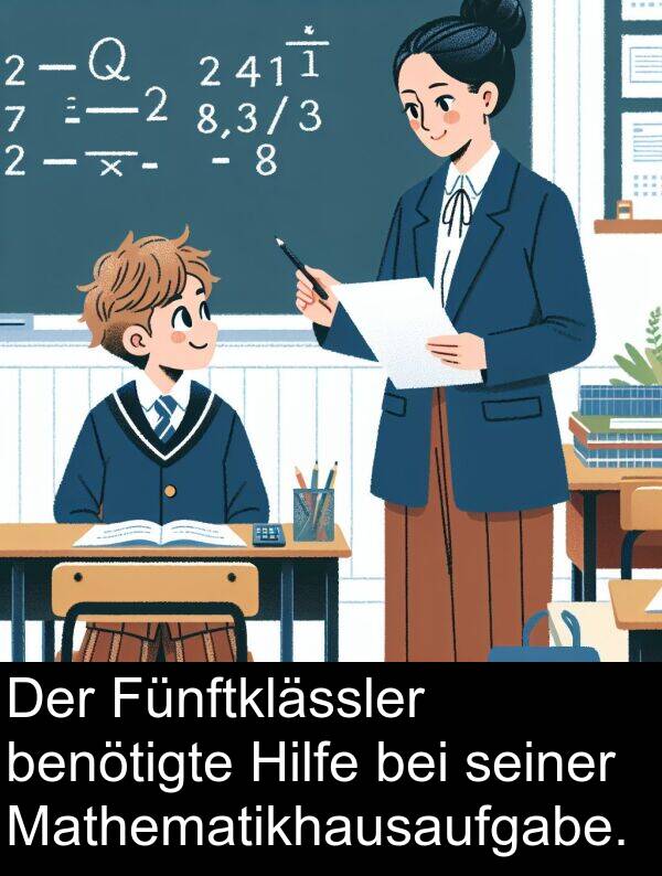 Hilfe: Der Fünftklässler benötigte Hilfe bei seiner Mathematikhausaufgabe.