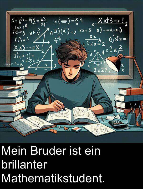 Bruder: Mein Bruder ist ein brillanter Mathematikstudent.