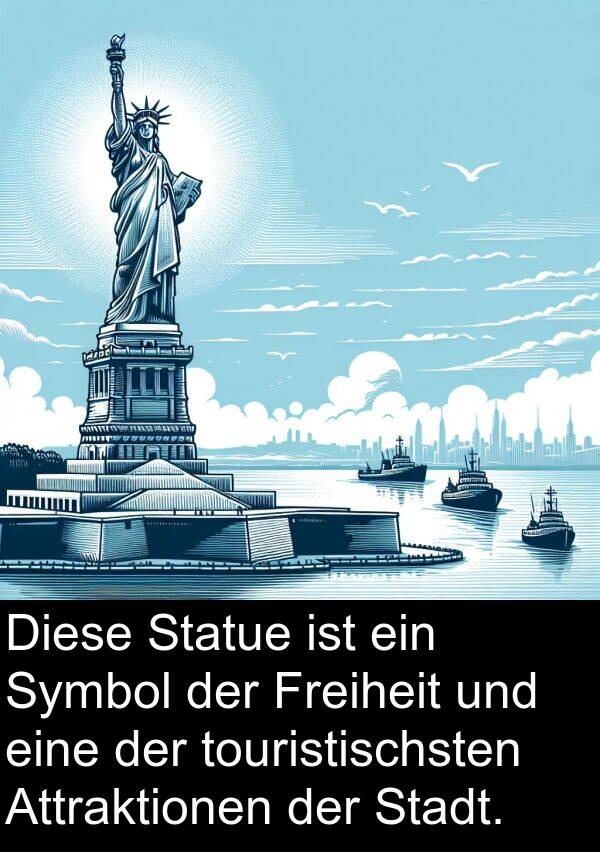 Attraktionen: Diese Statue ist ein Symbol der Freiheit und eine der touristischsten Attraktionen der Stadt.