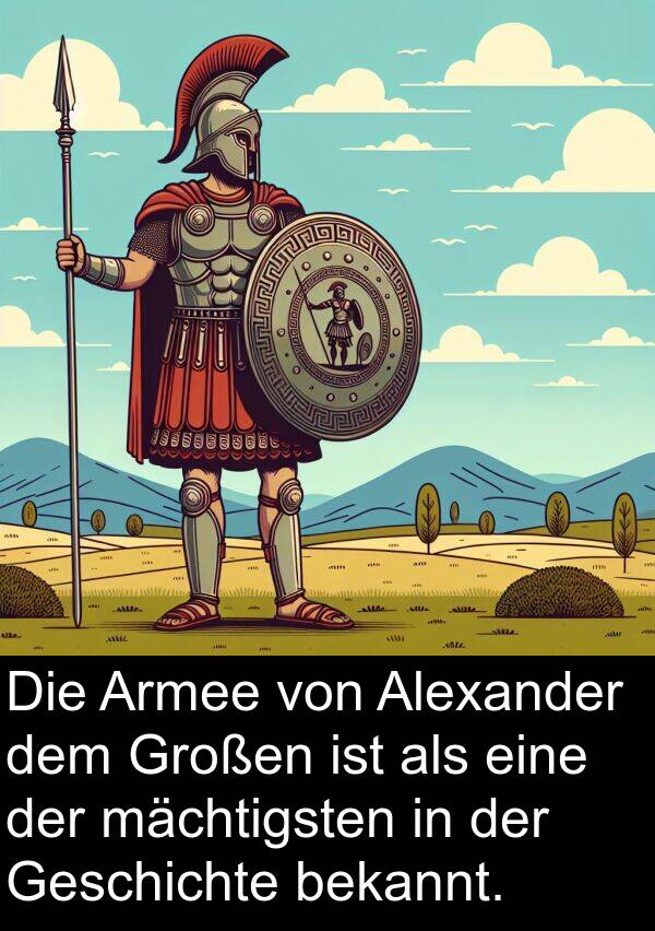 mächtigsten: Die Armee von Alexander dem Großen ist als eine der mächtigsten in der Geschichte bekannt.