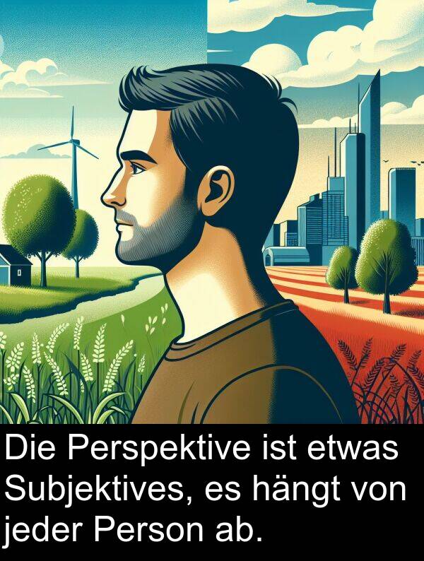 Perspektive: Die Perspektive ist etwas Subjektives, es hängt von jeder Person ab.