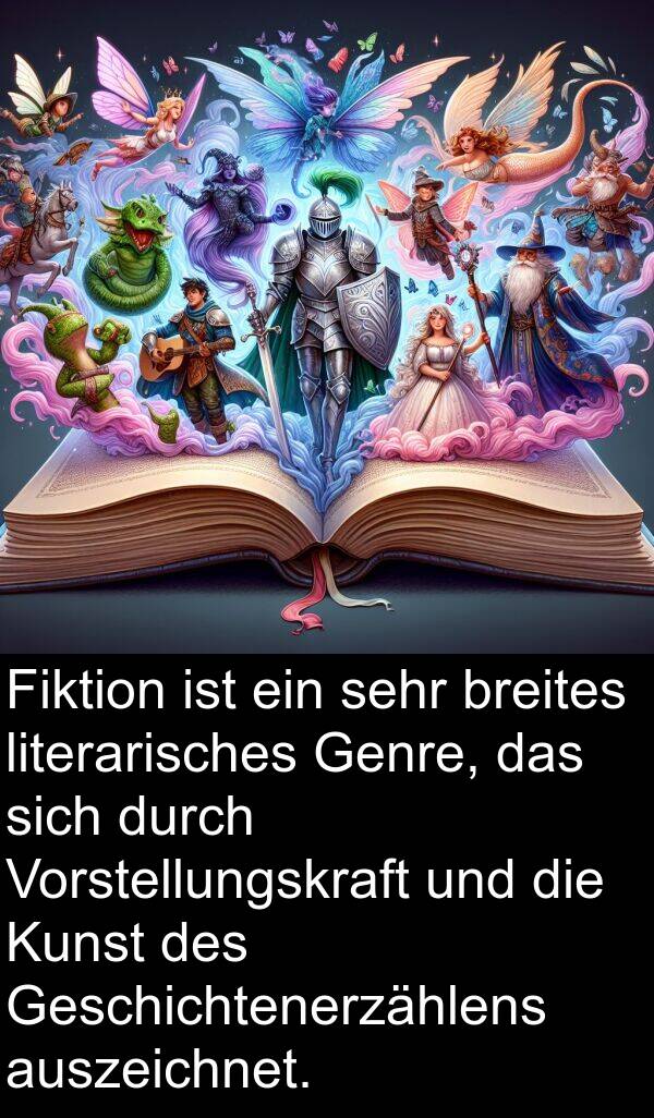 Kunst: Fiktion ist ein sehr breites literarisches Genre, das sich durch Vorstellungskraft und die Kunst des Geschichtenerzählens auszeichnet.