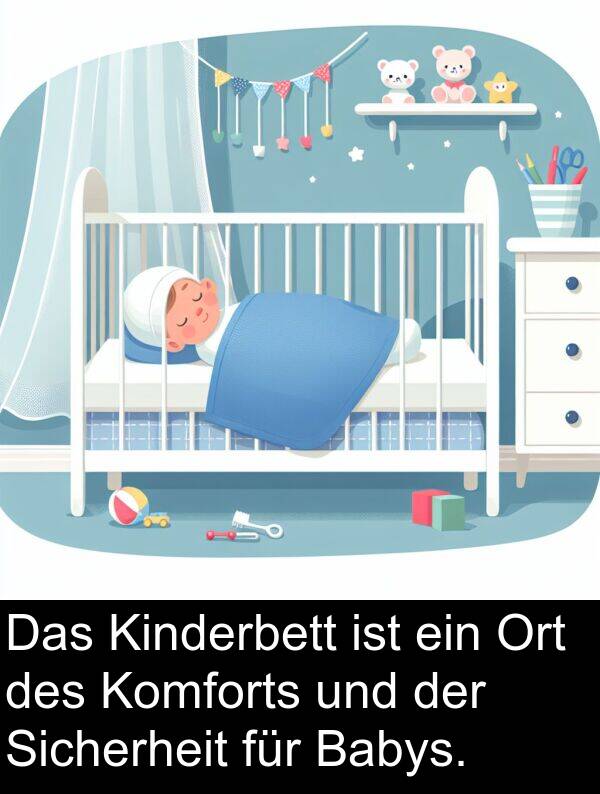 Kinderbett: Das Kinderbett ist ein Ort des Komforts und der Sicherheit für Babys.