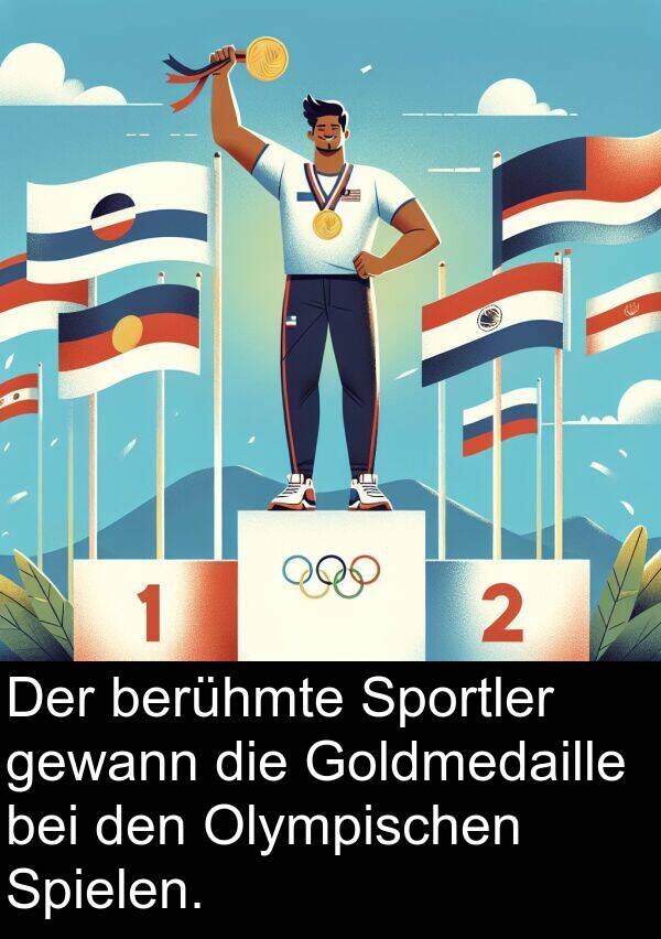 Olympischen: Der berühmte Sportler gewann die Goldmedaille bei den Olympischen Spielen.