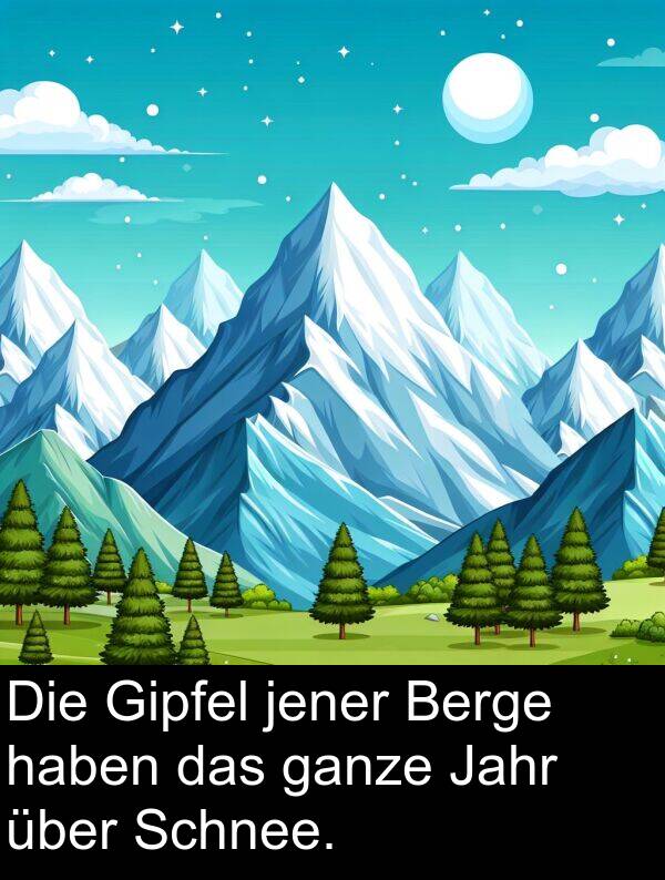 jener: Die Gipfel jener Berge haben das ganze Jahr über Schnee.