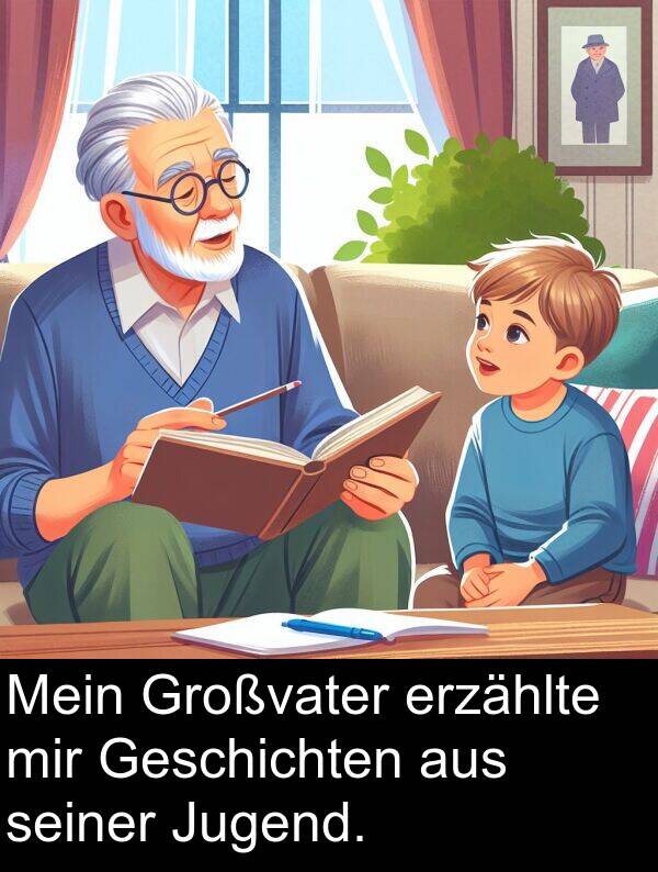 Jugend: Mein Großvater erzählte mir Geschichten aus seiner Jugend.