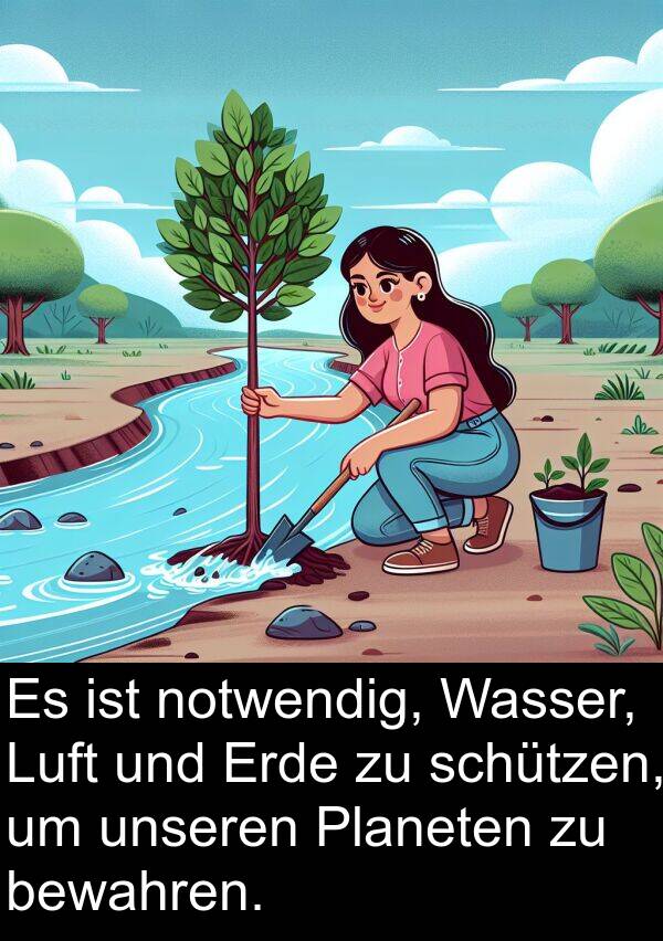 Wasser: Es ist notwendig, Wasser, Luft und Erde zu schützen, um unseren Planeten zu bewahren.