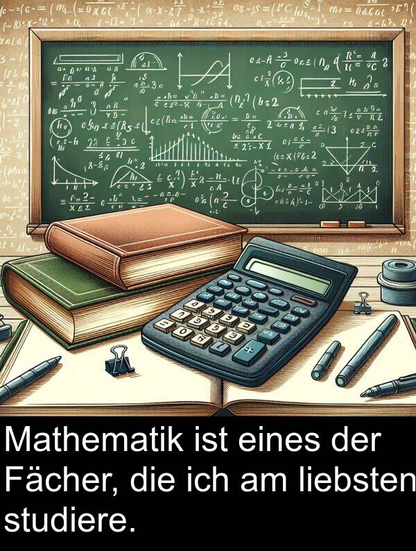 eines: Mathematik ist eines der Fächer, die ich am liebsten studiere.